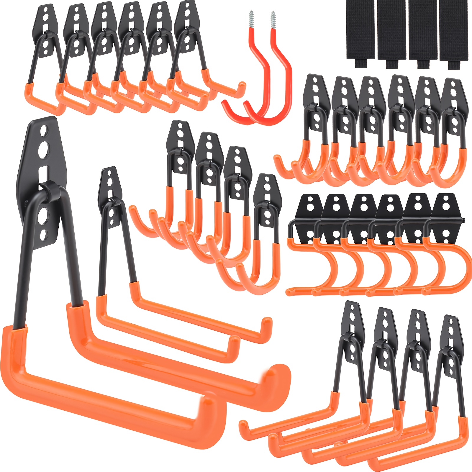 Sports Equipment Garage Storage - 14+2/26+2/34pcs Heavy Duty Garage Storage Hooks,