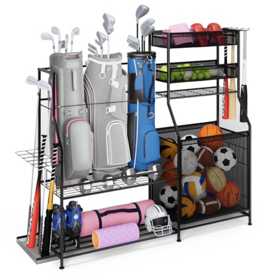 Sports Equipment Garage Storage - Garage Sports Equipment Organizer for 3
